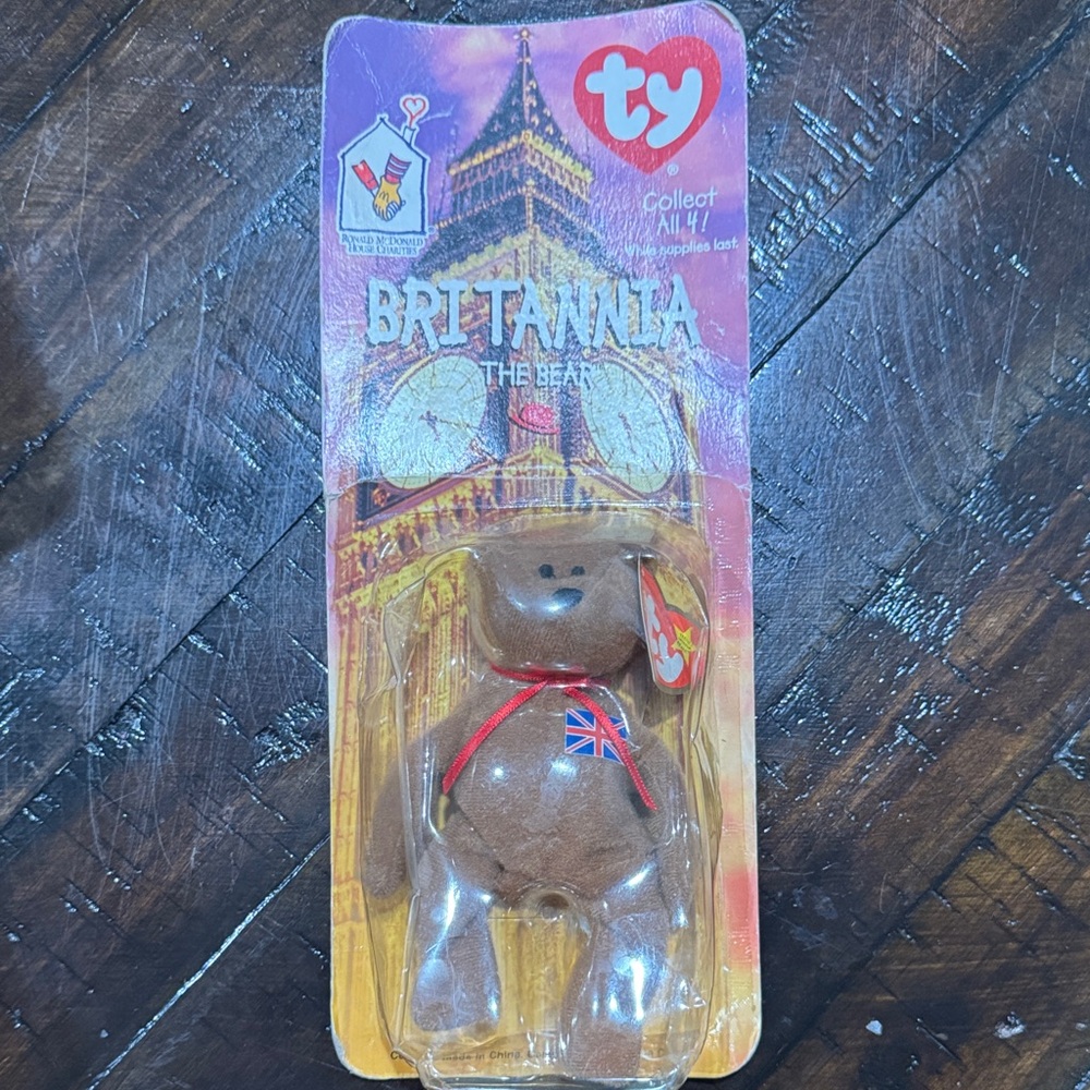 Ty Britannia Bear with Union Jack Ribbon